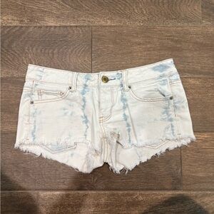 Women's white/blue Tie-Dye Jean Shorts